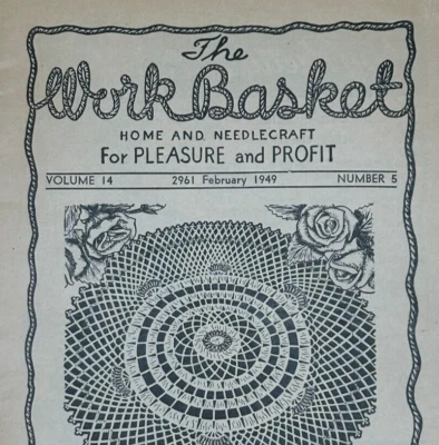 VTG 1949 The Workbasket Magazine Feb #5 Vol 14 Home Needle Crafts Patterns Ads - Image 1 of 2