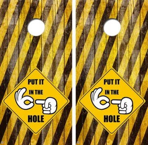 Put it in the hole Cornhole Board Skin Wraps FREE LAMINATE - Bild 1 von 1