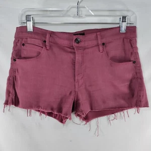 Mother Frayed S.N.S Shorts Raspberry Women 27 Cut Off Denim Low Mid Rise Stretch - Picture 1 of 10