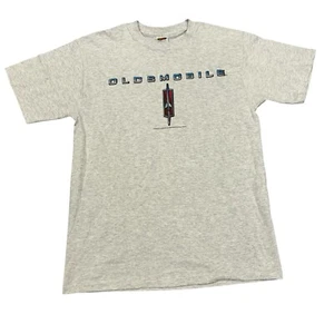 Vintage 90s General Motors GM Oldsmobile Classic Logo Promo Car T Shirt Grey MED - Picture 1 of 6