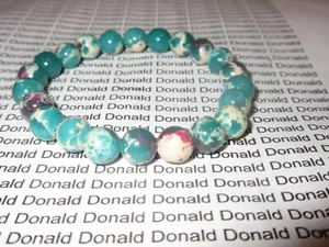 Natural 8mm Gorgeous Serpentine Healing Crystal Stretch Beaded Bracelet Unisex - Picture 1 of 2