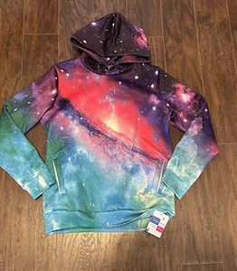 Big Girls Galaxy Fleece Pockets Sweatshirts Jacket Pullover Hoodies Sz L - Picture 1 of 5