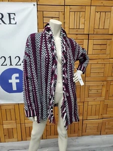 Cárdigan Abierto Etcetera Flecos Espiga Manta Suéter Púrpura Talla L - Imagen 1 de 9