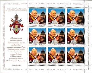2013 Vaticano - Aniversario de la muerte de Juan XXIII / MNH hoja completa - Imagen 1 de 1