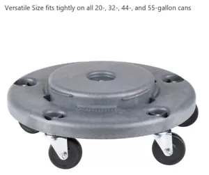3pk Trash Can Dolly w/Wheels For 20, 32, 44, 55 Gal Garbage Container Round Bin - Picture 1 of 9
