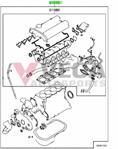 OEM Engine Gasket Kit to suit Mitsubishi Lancer Evolution 4 - 7 MD976577 - Picture 1 of 1