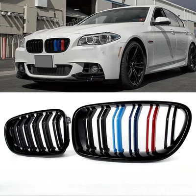 Parrilla delantera para BMW Serie 5 F10 F11 550i 535i 10-16 Color M Rejilla Negra Foto 1 de 4