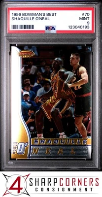 1996 BOWMAN'S BEST #70 SHAQUILLE O'NEAL MAGIC HOF PSA 9 - Image 1 of 3