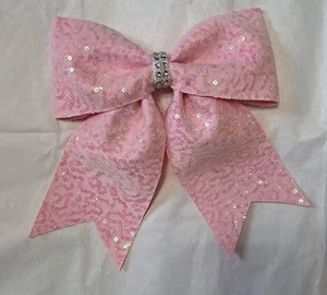 Pink Sequin Hair Bow / Cheer Bows / Dance Bows / Awareness Bows / Cancer Bows - Picture 1 of 1