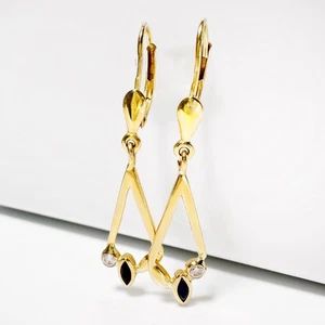 Vintage 18k Blue and white sapphire pendant earrings - Picture 1 of 10