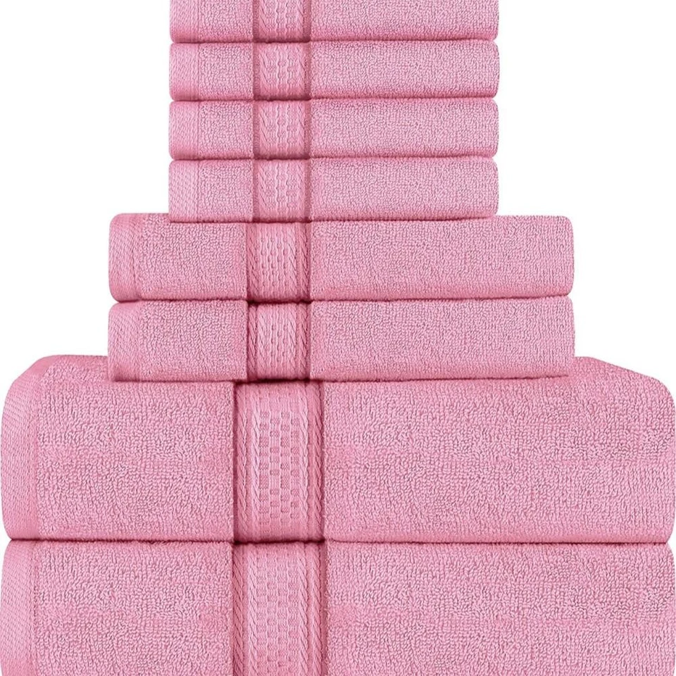 Towel Set 600 GSM 8Pc - 2 Bath Towels 2 Hand Towels 4 Washcloths Utopia Towels [ - Image 1 of 4