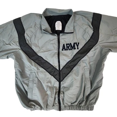 Vintage US Army IPFU Jacket Mens Medium Regular Gray Black Zip Windbreaker 90s - Image 1 of 4