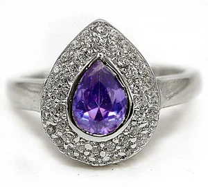 1 kt natürlicher Amethyst & Topas 925 massiver Sterlingsilber Ring Schmuck Größe 6 mm6-1 - Bild 1 von 2