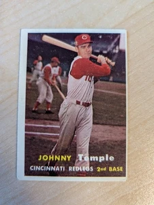 1957 Topps Baseball Card # 9 Johnny Temple - Picture 1 of 2