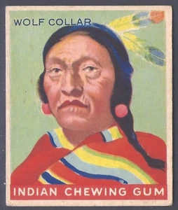 GOUDEY-INDIAN GUM 1947 (BLACK BACK)-#093- WOLF COLLAR  - Picture 1 of 2