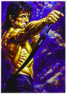 RAMBO - Sylvester Stallone * ACEO personalizado * Novedad * CELEBRIDAD * Tarjeta de arte * ATC - Imagen 1 de 2