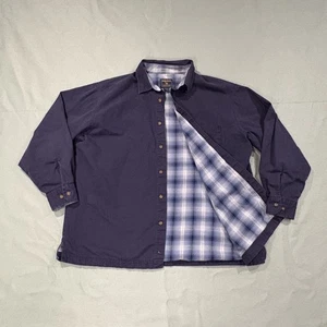 Woolrich Shacket Men XL Blue Canvas Flannel Lined Button Up Outdoor Shirt Jacket - Picture 1 of 10