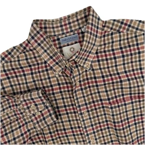 Bullock & Jones Viyella Shirt Mens XL Beige Plaid Button Down Wool Blend USA - Picture 1 of 6