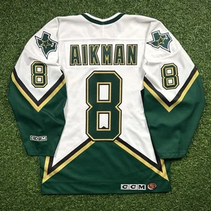 Camiseta deportiva 1999 CCM NHL x NFL Dallas Stars Cowboys Troy Aikman talla M Vintage Blanco - Imagen 1 de 13