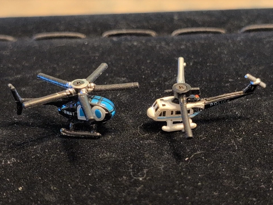 Micro Machines Galoob 1989 Bell Huey Police SWAT Lot Of 2 Helicopters Vintage - Image 1 of 4