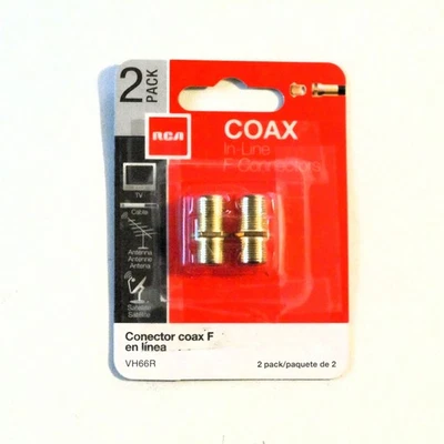 RCA Coax In-Line F-Connectors No. VH66R 2 Pack Extends Reach of Coaxial Cables - Image 1 of 2