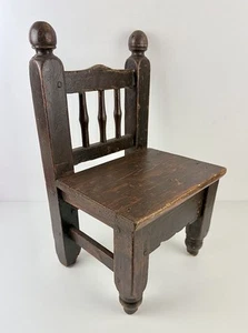 Chaise d'Enfants en Bois Ancien - Fait Main - Antique Vintage Artisanat - Picture 1 of 12