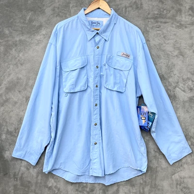 Bimini Bay Fishing Shirt 2XL Blue Long Sleeve Vented Mesh Lining Pockets UPF 50+ - Image 1 of 4