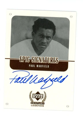 1999 Upper Deck Century Legends - Epic Signatures Paul Warfield #PW Auto - Image 1 of 2
