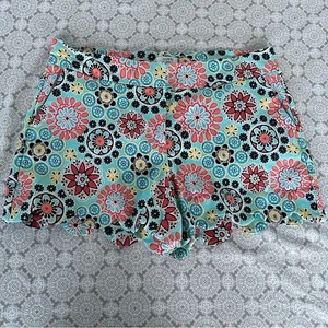 Crown & Ivy Shelby Chino-Shorts mit Blumenmuster Retro-Druck Größe 10, 4 Zoll Schrittlänge - Bild 1 von 7