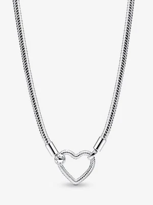 Auténtico Pandora Corazón Cierre Serpiente Cadena Collar Plata Esterlina393377C00-45 Foto 1 de 3