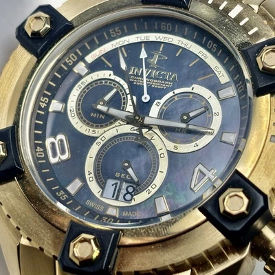 Reloj cronógrafo Invicta Reserve Octane 0340 hecho en Suiza para hombre esfera negra MOP Foto 1 de 4