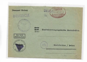 FZ Baden / FREIBURG (BRIESGAU) Gebühr bezahlt 27.1.47 auf Vordruck-Brief, leicht - Bild 1 von 2
