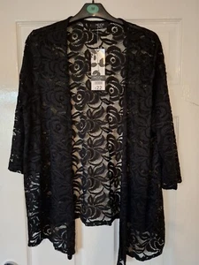 Black Lace Look Kaftan Size 20 From George - Picture 1 of 6