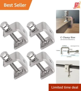 4 Pcs C Clamp Stainless Steel 1 Inch Heavy Duty Adjustable Woodworking Use - Picture 1 of 10