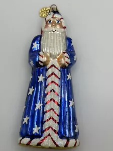 CHRISTOPHER RADKO ROT WEISS BLAU PATRIOTISCHER WEIHNACHTSMANN WEIHNACHTSSCHMUCK - Bild 1 von 11