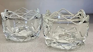 Indiana Glass Votive Candle Holders Lotus-Style Stackable Set of 2 - Picture 1 of 10