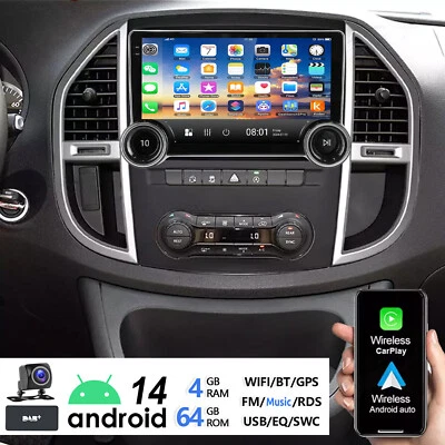 DAB+ 4+64GB Für Mercedes Benz Vito W447 2014-20 Android 14 Autoradio GPS Carplay - Bild 1 von 4