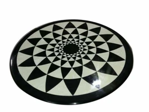 30" black marble table top center coffee decor home inlay malachite antique - Picture 1 of 4