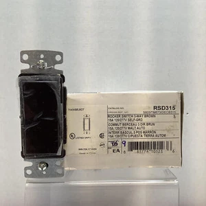 9 Pack~Hubbell tradeSELECT RSD315 Brown 3 Way Self-Grd Rocker Switch 15 A 277 V - Picture 1 of 7