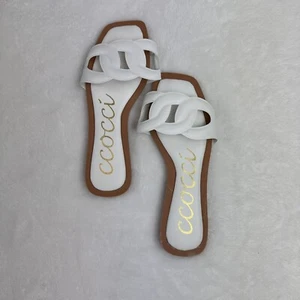 Ccocci Halle Sandal White Slip On Size 5.5 Flats Never Worn Casual - Picture 1 of 6