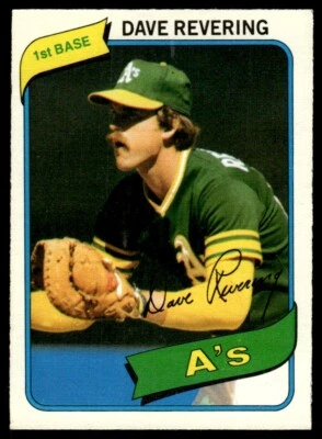 1980 O-Pee-Chee Dave Revering Oakland Athletics #227 - Image 1 of 2