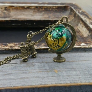 NELLYS Halskette + Anhänger Weltkugel Globus Weltenbummler Schmuck - Bild 1 von 3