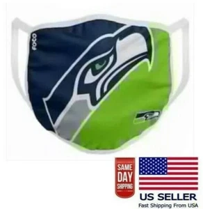 Seattle Sea Hawks Face Mask Adjustable Reusable Washable Unisex Adult Sport New  - Picture 1 of 5