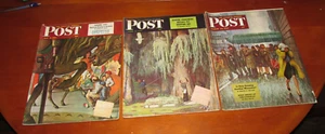 Vintage Saturday Evening Post 1947 Norman Rockwell Lot of 3, VG, APRIL, MI - Bild 1 von 3