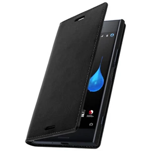 Business Serie Flip-Cover Echtleder Xperia XZ Premium Rundumschutz – Schwarz - Bild 1 von 6