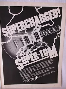 Pastilla de guitarra Tom Doyle SuperTom T W Doyle 1983 anuncio impreso vintage sala de música - Imagen 1 de 1
