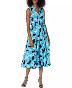 Anne Klein Women's Sleeveless Floral-Print Midi Dress - Picture 1 of 6