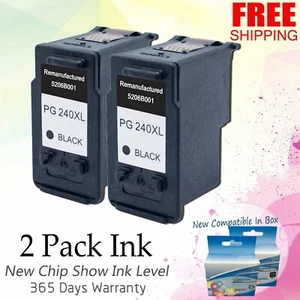 Cartucho de tinta negro 2 piezas para Canon PG-240XL PIXMA MX512 MX522 MX532 MG3520 MG3620 - Imagen 1 de 2