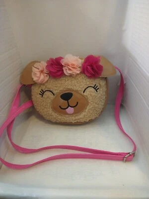 Bolsa tiracolo Limited Too Vintage y2k filhote couro sintético Sherpa marrom bronzeado rosa - Imagem 1 de 4