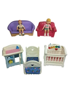 Fisher Price ~Loving Family ~7 Piece (Assorted) Set ~*w/ Rare 'Musical Crib' - Picture 1 of 7